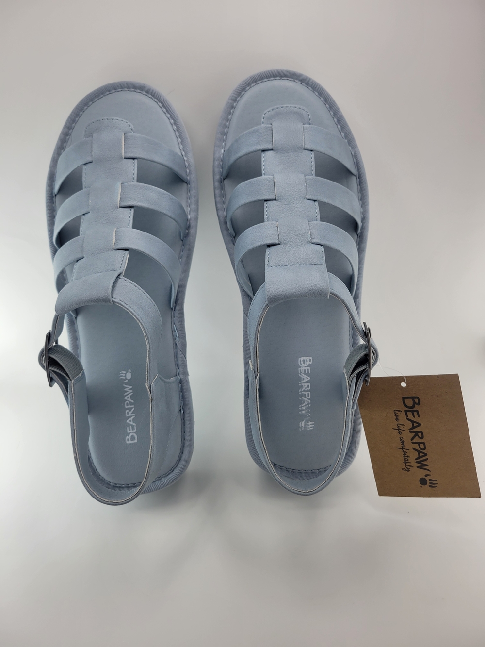 BEARPAW Light Blue Strappy Sandals